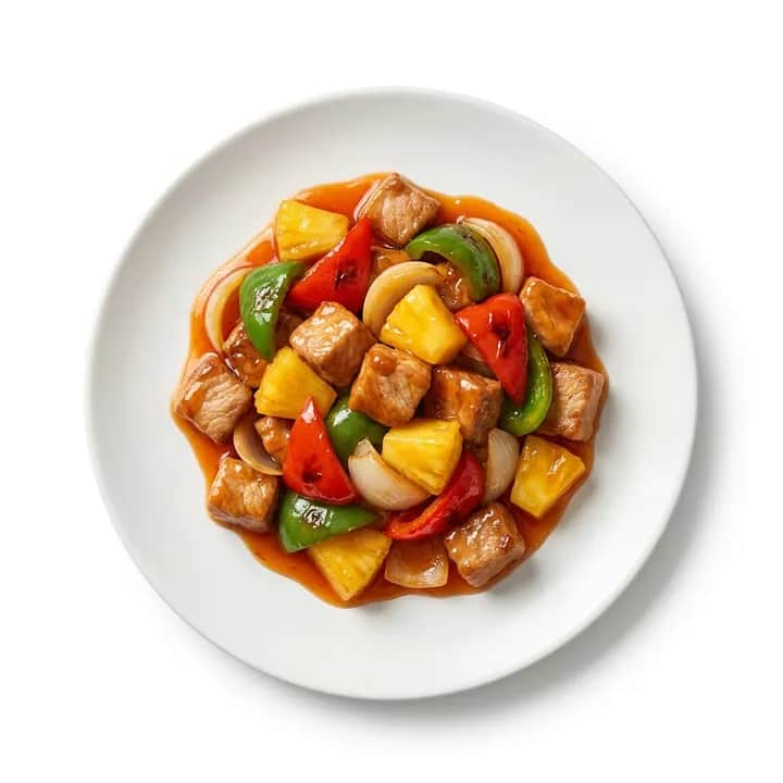 Cerdo agridulce con piña y pimiento