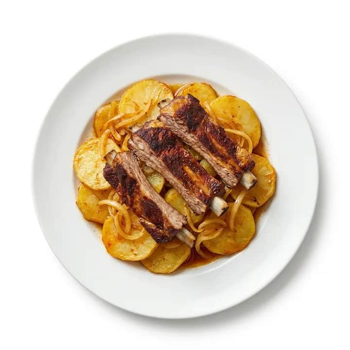 Costillas al horno con patatas de la abuela