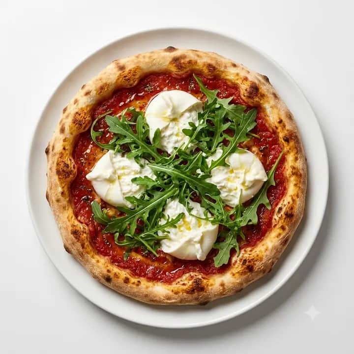 Pizza casera de burrata