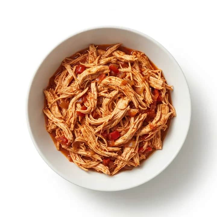 Pollo desmechado especiado