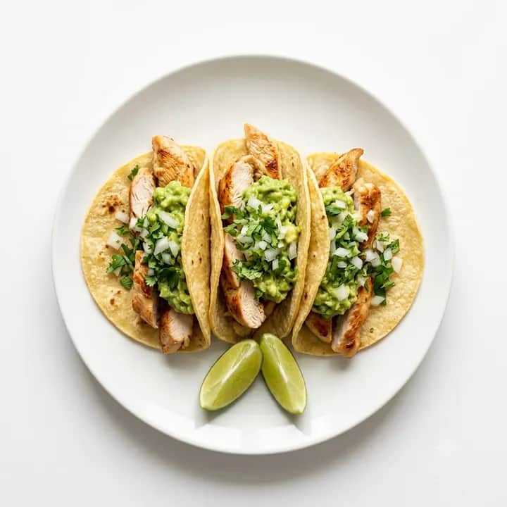 Tacos de pollo y aguacate