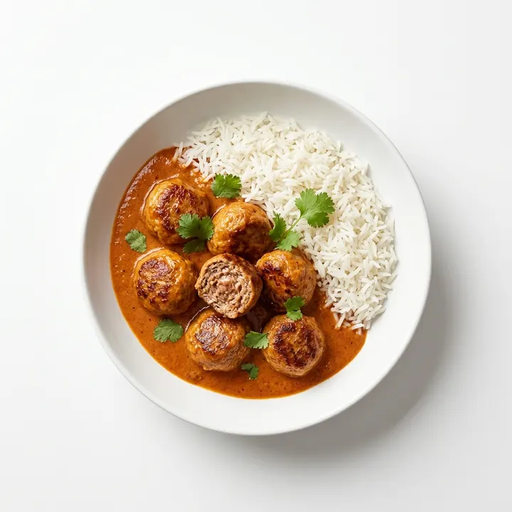 Albóndigas en salsa tikka masala