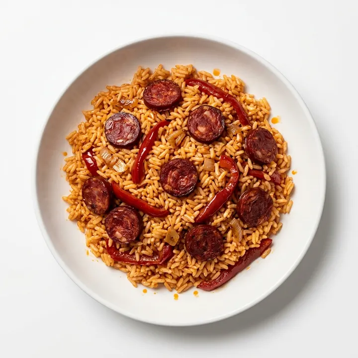 Arroz con chorizo y pimiento