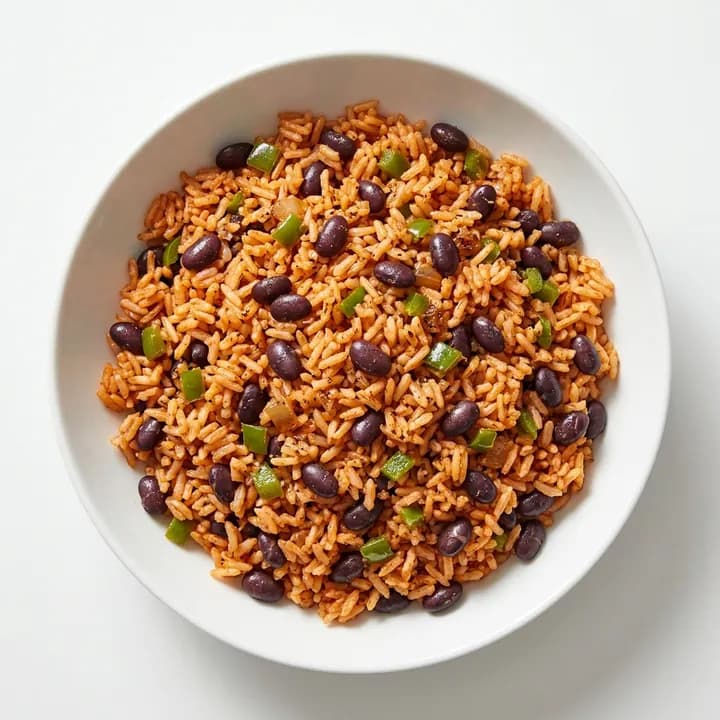Arroz a la mexicana con alubias negras