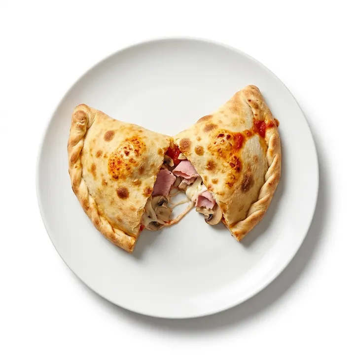 Calzone de jamón y champiñones
