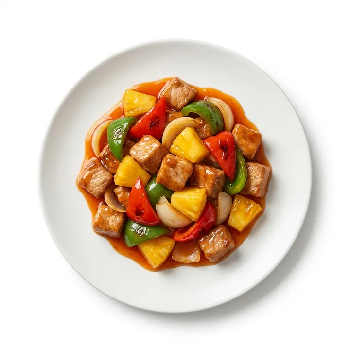 Cerdo agridulce con piña y pimiento