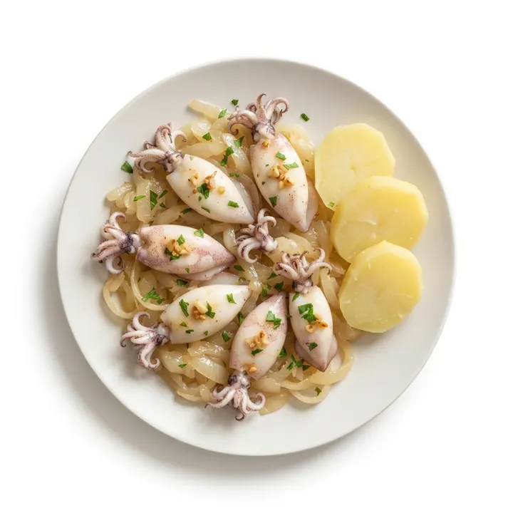 Chipirones encebollados