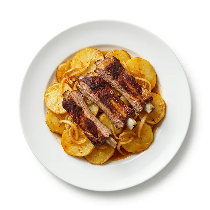 Costillas al horno con patatas de la abuela