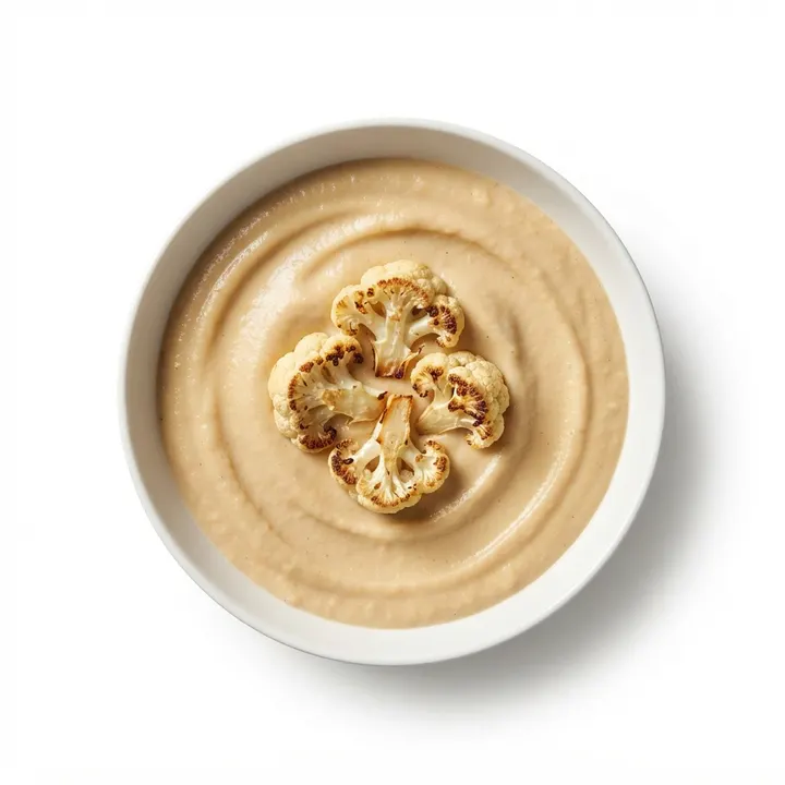 Crema de coliflor asada con leche de coco
