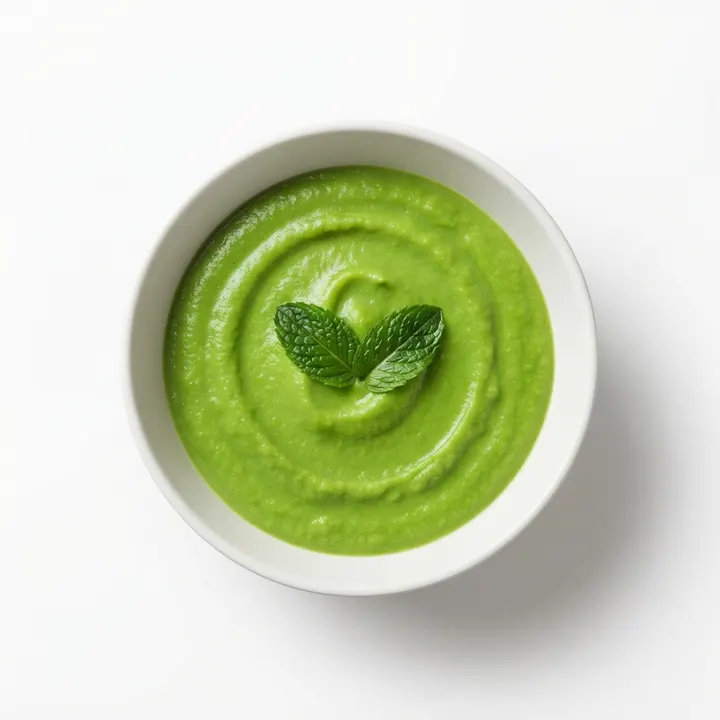 Crema de guisantes con menta