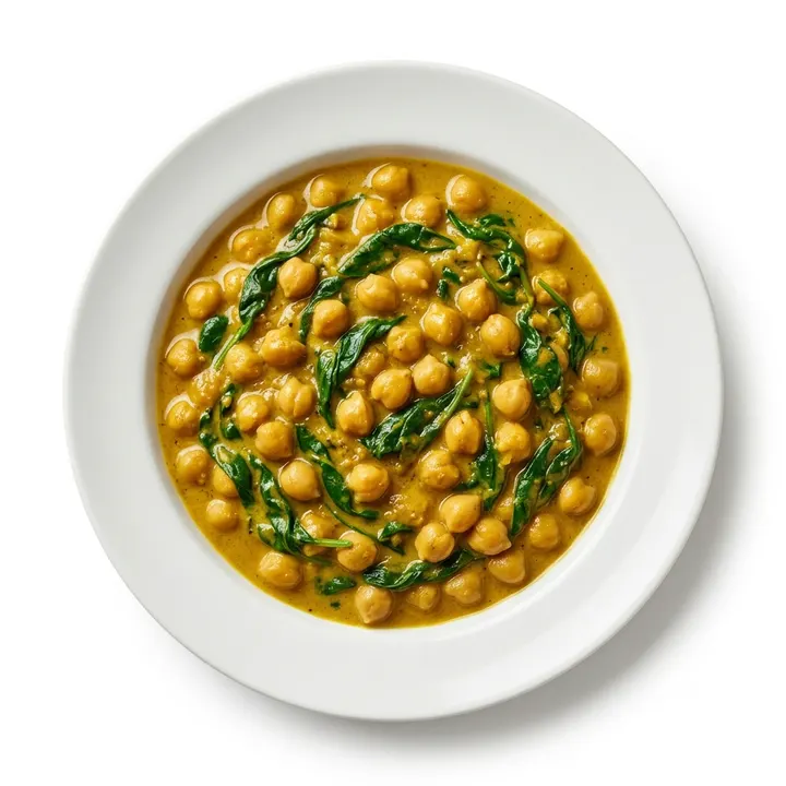 Curry de garbanzos y espinacas