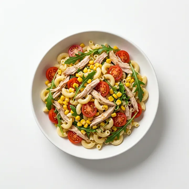 Ensalada de pasta con pollo asado