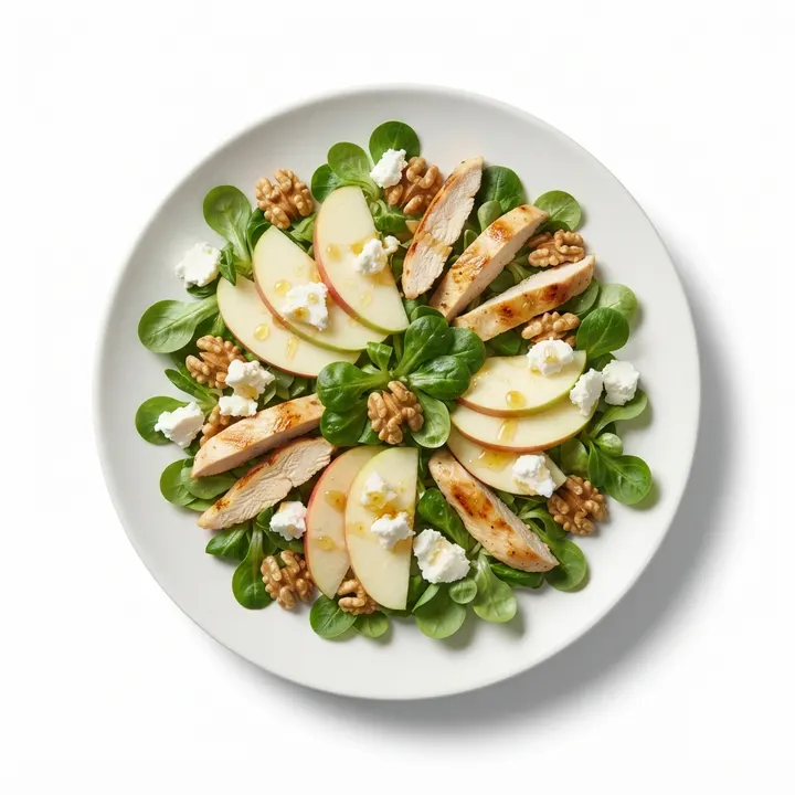 Ensalada de pollo, manzana y nueces