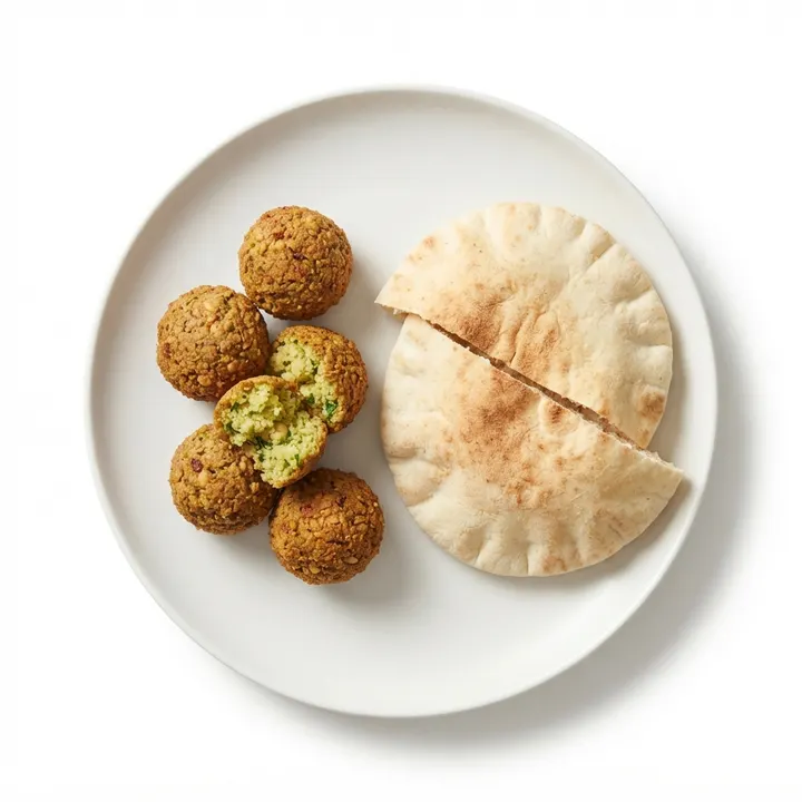 Falafel al horno con pan de pita