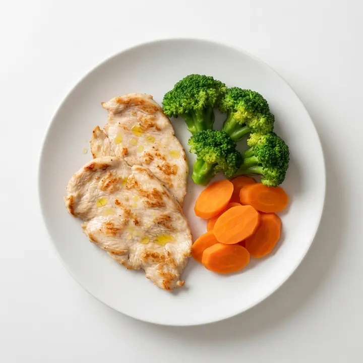 Filete de pavo con verduras al vapor
