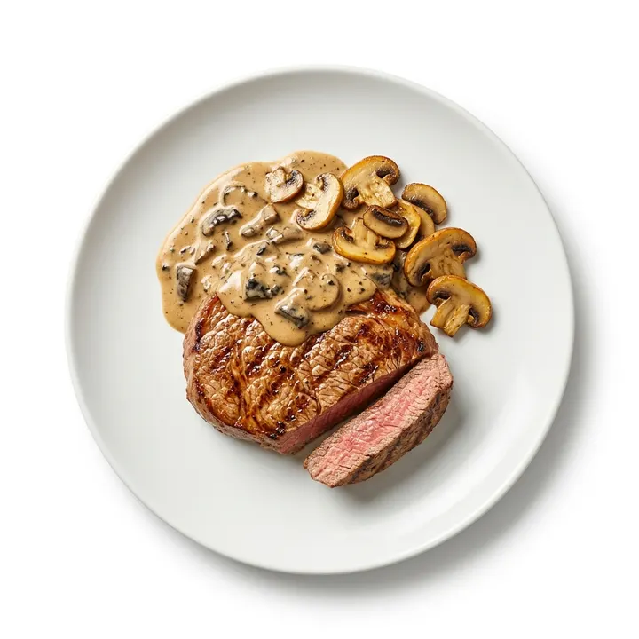 Filete de ternera con salsa de setas