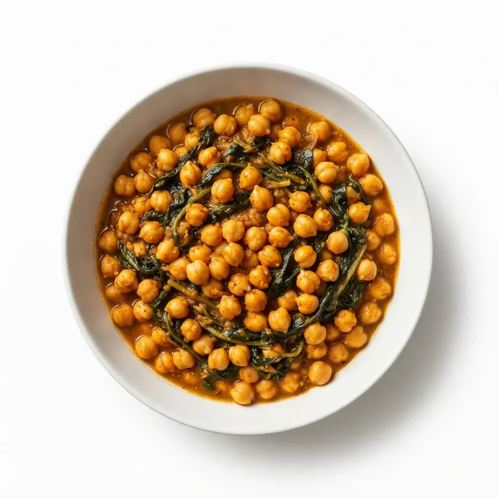 Garbanzos con espinacas al comino