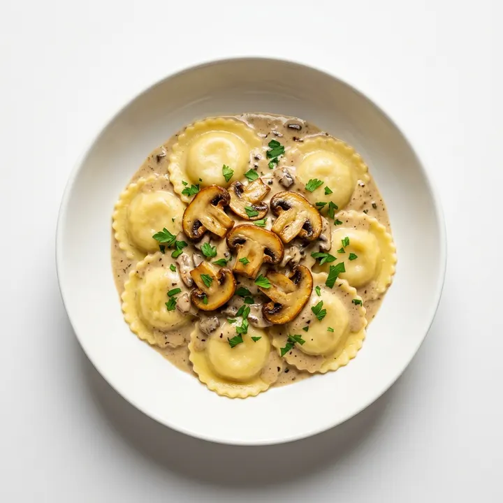 Girasoles de queso con salsa de setas