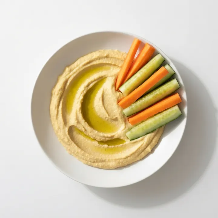 Hummus casero con crudités