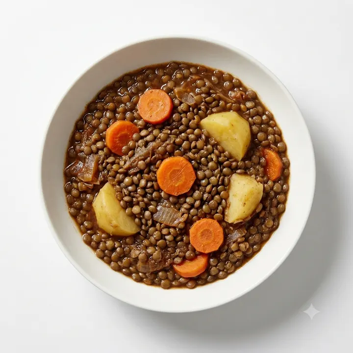 Lentejas estofadas con verduras