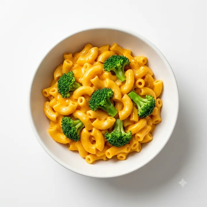 Macarrones con queso y brócoli