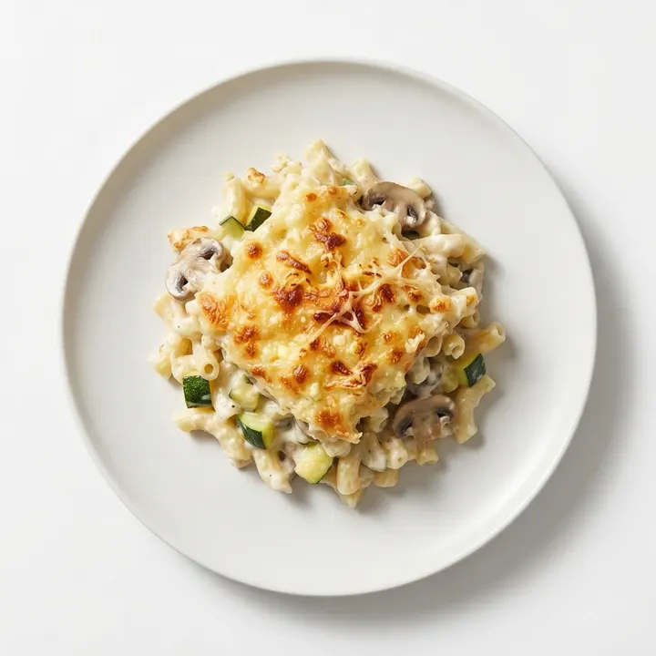 Macarrones gratinados con verduras