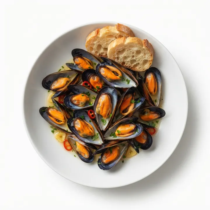 Mejillones al vapor con vino blanco