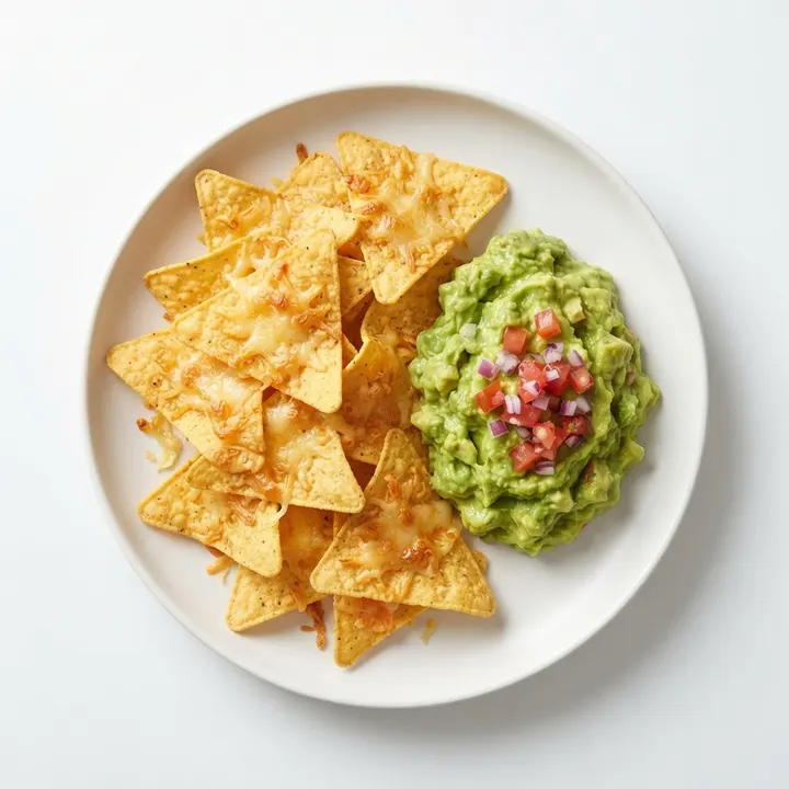 Nachos al horno con guacamole