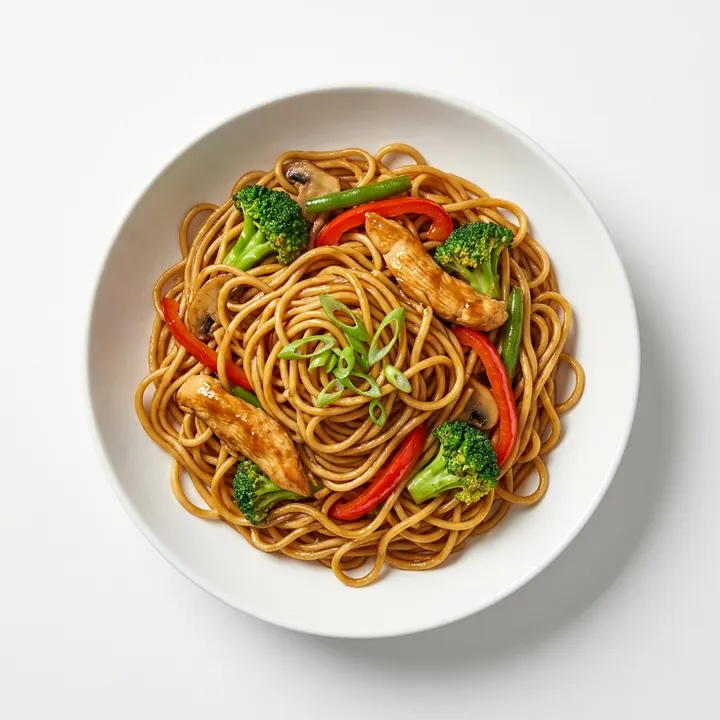 Noodles al teriyaki con pollo
