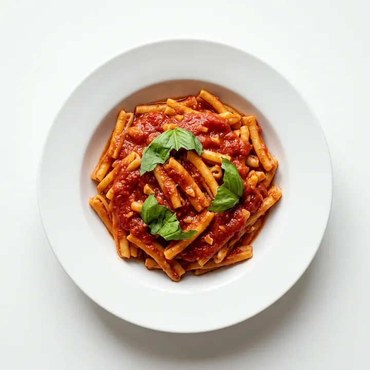 Pasta al tomate y albahaca