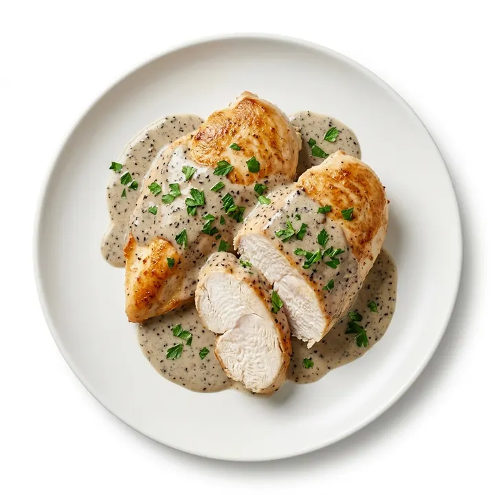 Pechuga de pollo en salsa de trufa