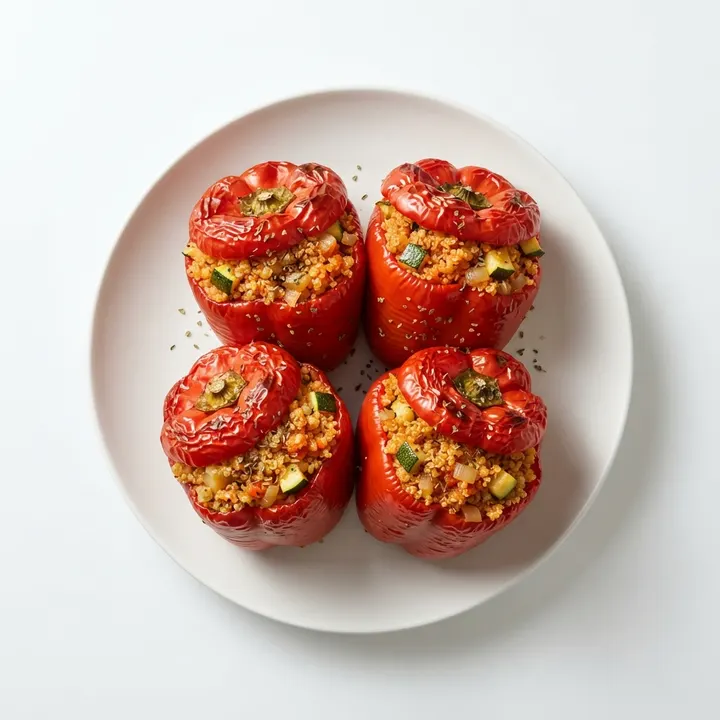 Pimientos rellenos de quinoa y verduras