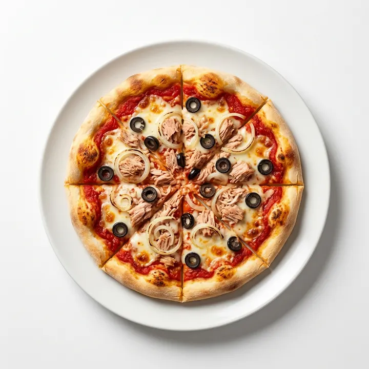 Pizza de atún y cebolla