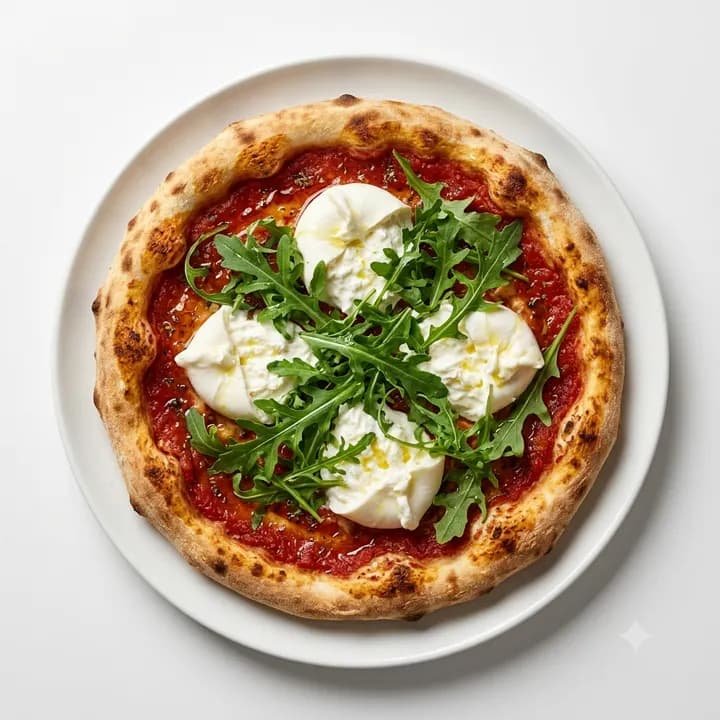 Pizza casera de burrata