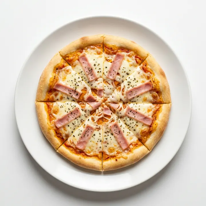 Pizza en sartén de jamón y mozzarella