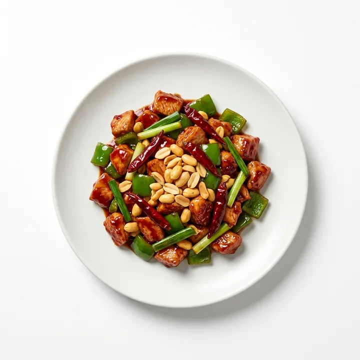Pollo kung pao con cacahuetes