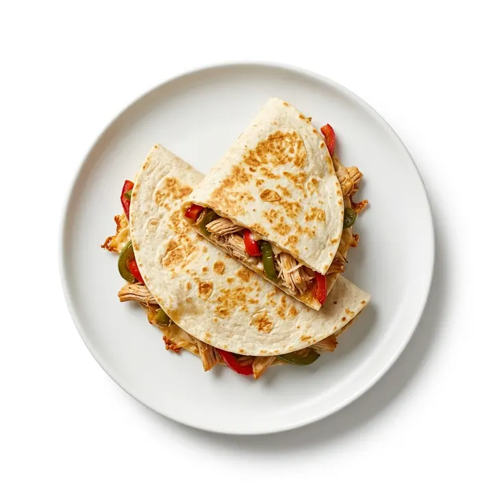 Quesadillas de pollo asado y pimientos