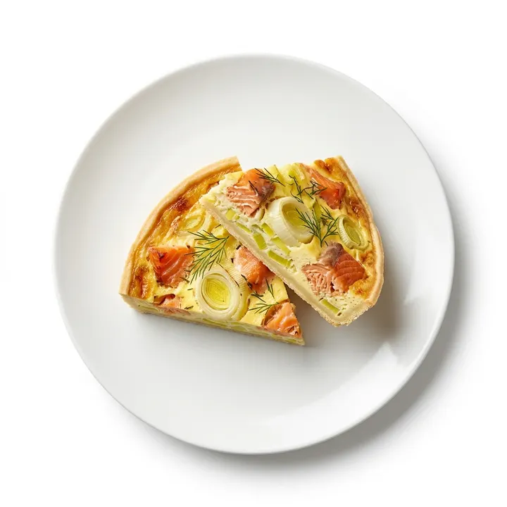 Quiche de puerro y salmón ahumado