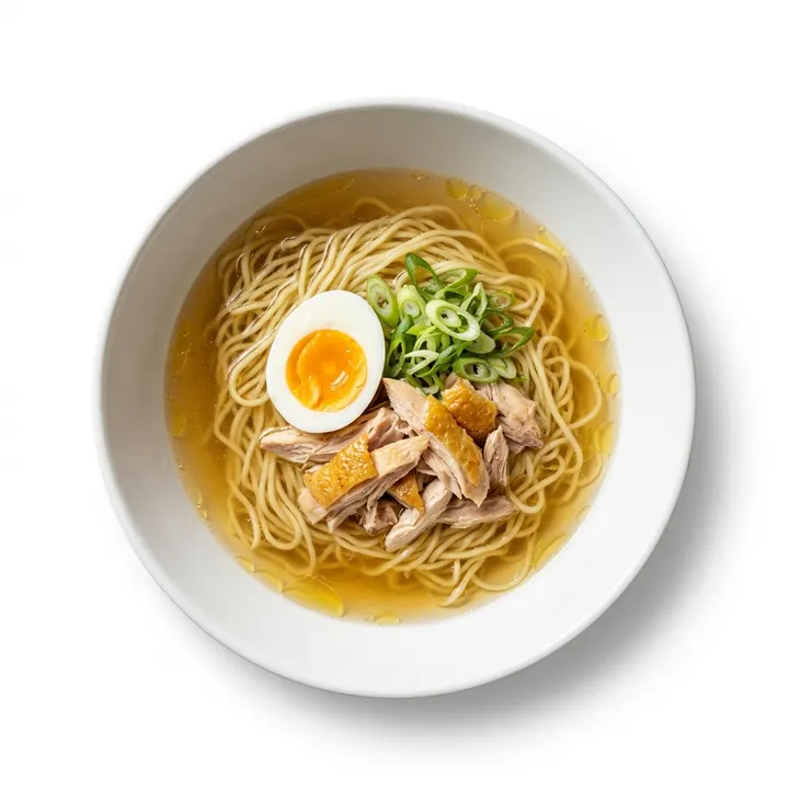 Ramen de pollo asado con huevo
