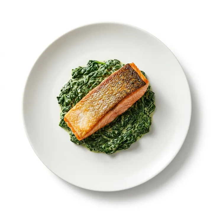 Salmón con espinacas a la crema