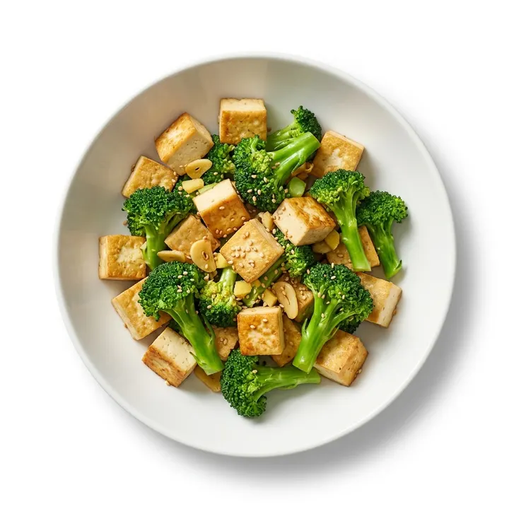 Salteado de tofu con brócoli y sésamo