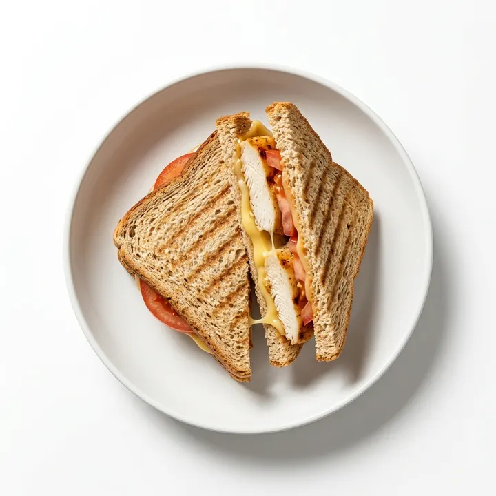 Sándwich caliente de pollo y queso