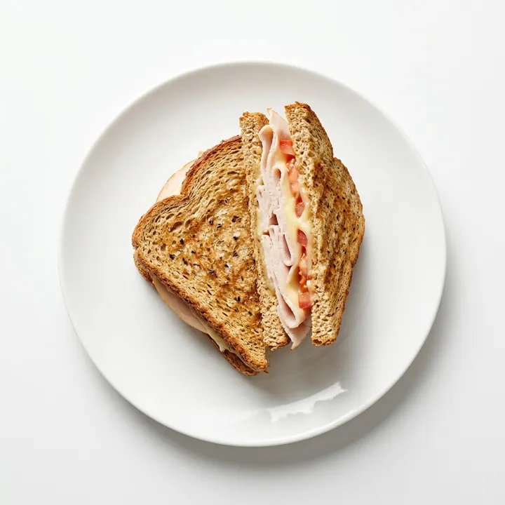 Sándwich de pavo y queso a la plancha