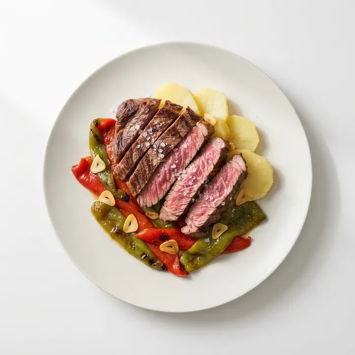 Secreto ibérico a la plancha con pimientos