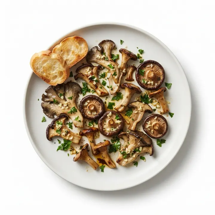Setas al horno con ajo y perejil