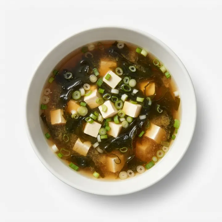 Sopa de miso con tofu y algas