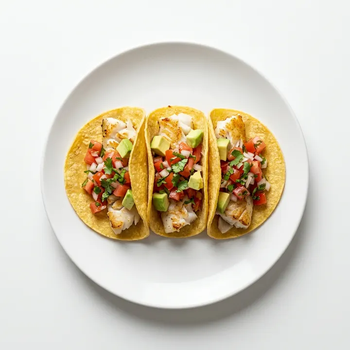 Tacos de merluza con pico de gallo