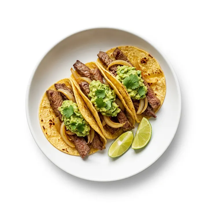 Tacos de ternera con guacamole