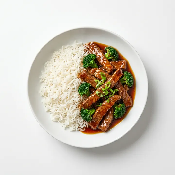 Ternera al teriyaki con arroz