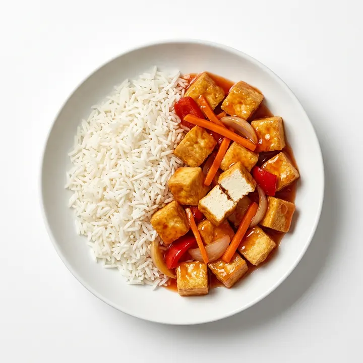 Tofu agridulce con verduras